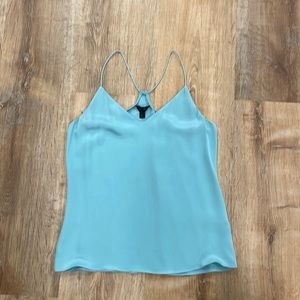 J Crew Silk Racerback Strappy Tank Top Blue 2